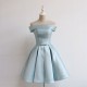 Pleated Satin Homecoming Dress With Off Shoulder Pleated Satin Homecoming Dress With Off Shoulder