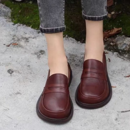 Handmade Women Loafers Big Toe Comfortable Soft Leather Shoes Handmade Women Loafers Big Toe Comfortable Soft Leather Shoes