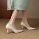 Womens Handmade Sheepskin Pointed Toe Kitten Heel Pumps Womens Handmade Sheepskin Pointed Toe Kitten Heel Pumps