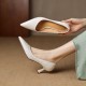 Womens Handmade Sheepskin Pointed Toe Kitten Heel Pumps Womens Handmade Sheepskin Pointed Toe Kitten Heel Pumps