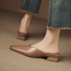 Women's Handmade Leather V-cut Flat Comfort Mule Shoes Women's Handmade Leather V-cut Flat Comfort Mule Shoes