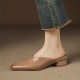 Women's Handmade Leather V-cut Flat Comfort Mule Shoes Women's Handmade Leather V-cut Flat Comfort Mule Shoes