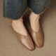 Women's Handmade Leather V-cut Flat Comfort Mule Shoes Women's Handmade Leather V-cut Flat Comfort Mule Shoes