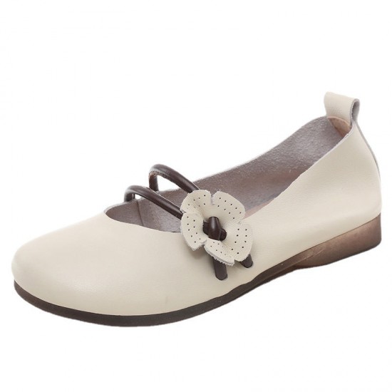 Womens Handmade Flower Leather Flat Soft Sole Shoes Womens Handmade Flower Leather Flat Soft Sole Shoes