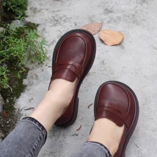Handmade Women Loafers Big Toe Comfortable Soft Leather Shoes Handmade Women Loafers Big Toe Comfortable Soft Leather Shoes