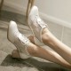 Lace-up Chunky Heel Elegant Vintage Lace Splicing Heels Wedding Shoes Lace-up Chunky Heel Elegant Vintage Lace Splicing Heels Wedding Shoes