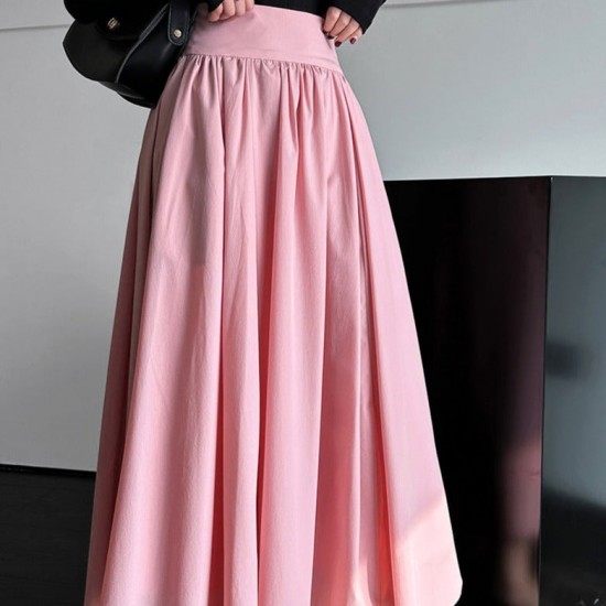 French Pink Swing A-Line Pleated Skirt French Pink Swing A-Line Pleated Skirt