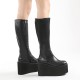 Womens Mid-Calf Boots Platform Wedge Gothic Punk Shoes Womens Mid-Calf Boots Platform Wedge Gothic Punk Shoes