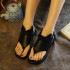 Women's Flat Leather Flip-Flops Casual Sandals