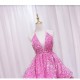 Sequined Neckless Backless Double-layered Swing Homecoming Dress Sequined Neckless Backless Double-layered Swing Homecoming Dress