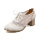 Lace-up Chunky Heel Elegant Vintage Lace Splicing Heels Wedding Shoes Lace-up Chunky Heel Elegant Vintage Lace Splicing Heels Wedding Shoes