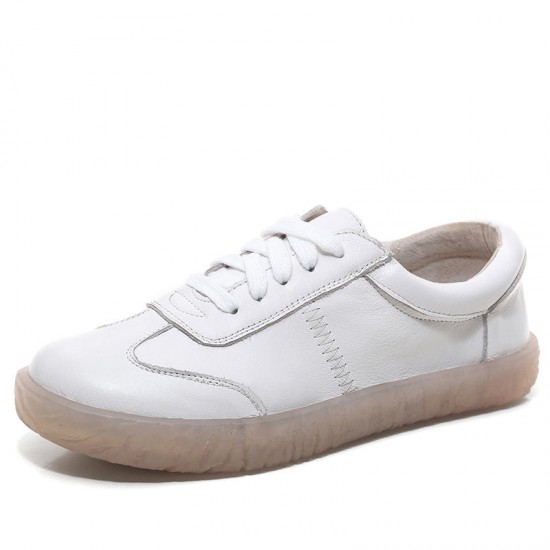 Genuine Leather Lace-up Non-slip Flat Soft Sole Women's Shoes Sneakers Genuine Leather Lace-up Non-slip Flat Soft Sole Women's Shoes Sneakers