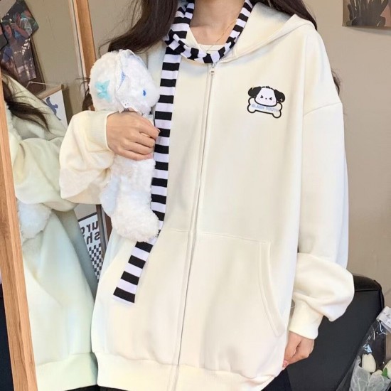Kawaii Sanrio Pochacco Japanese Style Hoodie with Big Ears Kawaii Sanrio Pochacco Japanese Style Hoodie with Big Ears
