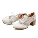 Lace-up Chunky Heel Elegant Vintage Lace Splicing Heels Wedding Shoes Lace-up Chunky Heel Elegant Vintage Lace Splicing Heels Wedding Shoes