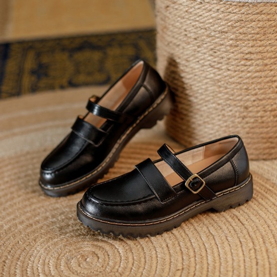 Japanese Mary Jane with Black Belt Buckle for Women Japanese Mary Jane with Black Belt Buckle for Women