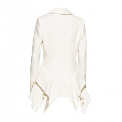 Women's Spring and Fall Hem Splicing Pressure Pleat Blazer