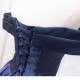 Navy Pleated Satin Homecoming Dress With Off Shoulder Navy Pleated Satin Homecoming Dress With Off Shoulder