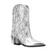 Womens Metallic Sequin Fringed Zipper Pointy Chunky Heeled Western Cowgirl Ankle Boots Womens Metallic Sequin Fringed Zipper Pointy Chunky Heeled Western Cowgirl Ankle Boots