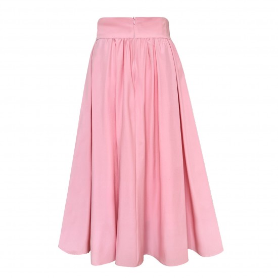 French Pink Swing A-Line Pleated Skirt French Pink Swing A-Line Pleated Skirt