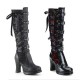 Black Gothic Heeled Boots with Buckle Black Gothic Heeled Boots with Buckle