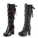 Black Gothic Heeled Boots with Buckle Black Gothic Heeled Boots with Buckle