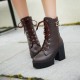 Women Platform Chunky High Heel PU Martin Boots Women Platform Chunky High Heel PU Martin Boots