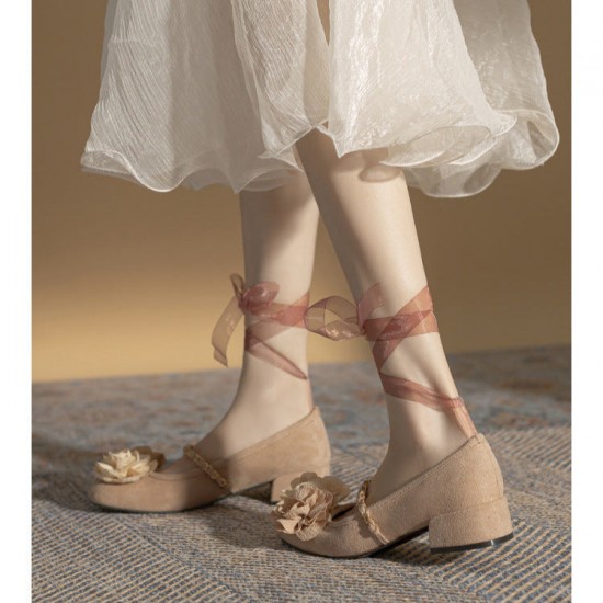 Delicate Romantic Flower Strap Women's Low Heel Mary Jane Shoes Delicate Romantic Flower Strap Women's Low Heel Mary Jane Shoes