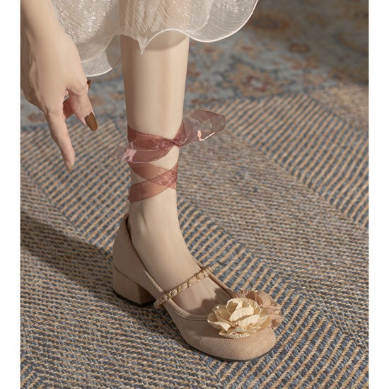 Delicate Romantic Flower Strap Women's Low Heel Mary Jane Shoes Delicate Romantic Flower Strap Women's Low Heel Mary Jane Shoes