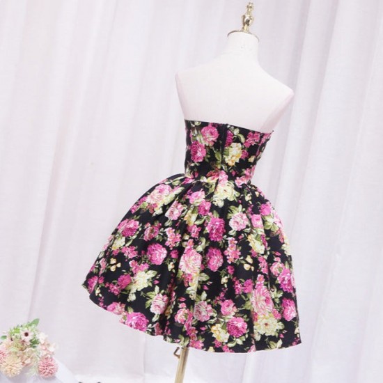 Vintage Floral Short Gown Homecoming Dress Vintage Floral Short Gown Homecoming Dress