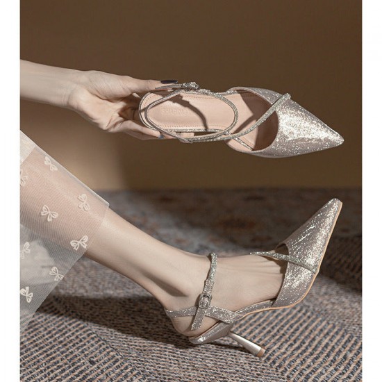 Women's Pointed Toe Fine High Heel Glittering Prom Wedding Shoes Women's Pointed Toe Fine High Heel Glittering Prom Wedding Shoes