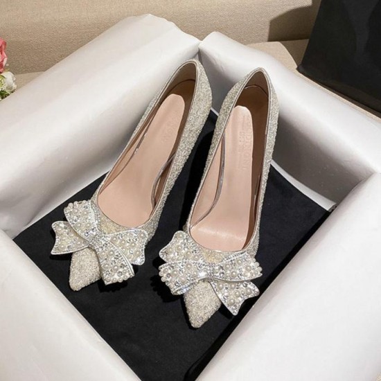 Dress Shoes Pearls Bow Bridesmaid High Heels Women Wedding Shoes Dress Shoes Pearls Bow Bridesmaid High Heels Women Wedding Shoes
