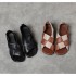 Women's Handmade Leather Open Toe Slip-On Flat Sandals