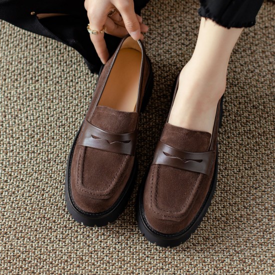 Handmade Classic Platform Loafers Flats Women's Shoes Handmade Classic Platform Loafers Flats Women's Shoes