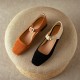 Caramel French Chunky Heel Mary Jane Handmade Leather Women's Shoes Caramel French Chunky Heel Mary Jane Handmade Leather Women's Shoes