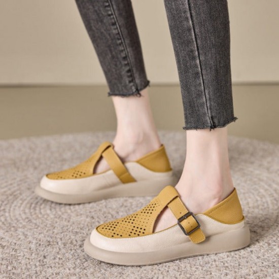 Women's Cut-out Comfort Closed-toe Leather Sandal Women's Cut-out Comfort Closed-toe Leather Sandal