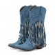 Womens Fringe Denim Western Cowboy Short Boots Womens Fringe Denim Western Cowboy Short Boots