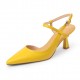 Women Slingback Kitten Heels Pumps Pointed Toe Strap Buckle Sandals Women Slingback Kitten Heels Pumps Pointed Toe Strap Buckle Sandals