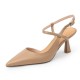 Women Slingback Kitten Heels Pumps Pointed Toe Strap Buckle Sandals Women Slingback Kitten Heels Pumps Pointed Toe Strap Buckle Sandals