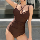 Korean Sexy One-Piece Solid Color Breast Gathered Swimwear Korean Sexy One-Piece Solid Color Breast Gathered Swimwear