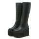 Womens Mid-Calf Boots Platform Wedge Gothic Punk Shoes Womens Mid-Calf Boots Platform Wedge Gothic Punk Shoes