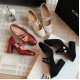 Woman High Heels Round Toe Leather Pearl Buckle Dress Shoes Woman High Heels Round Toe Leather Pearl Buckle Dress Shoes