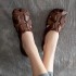 Women's Handmade Leather Retro Weaving Round Toe Summer Flat Sandals