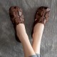 Women's Handmade Leather Retro Weaving Round Toe Summer Flat Sandals Women's Handmade Leather Retro Weaving Round Toe Summer Flat Sandals