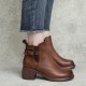 Womens Leather Ankle Boots Round Toe Zip Handmade Shoes Womens Leather Ankle Boots Round Toe Zip Handmade Shoes