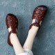 Women's Casual Closed Toe Velcro Flat Leather Sandals Women's Casual Closed Toe Velcro Flat Leather Sandals