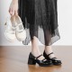 Women's Patent Leather Low Chunky Block Heel Buckle Strap Mary Jane Pumps Women's Patent Leather Low Chunky Block Heel Buckle Strap Mary Jane Pumps