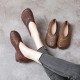 Chunky Heel Soft Cowhide Woven Leather Shoes Women Chunky Heel Soft Cowhide Woven Leather Shoes Women