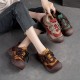Women's Leather Colorblocking Big Head Lace Up Platform Casual Shoes Women's Leather Colorblocking Big Head Lace Up Platform Casual Shoes
