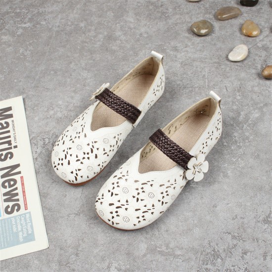 Women's Summers Flower Decoration Hollow Hole Flat Sandals Women's Summers Flower Decoration Hollow Hole Flat Sandals