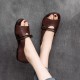 Women's Handmade Cowhide Leather Flat Open Toe Casual Sandals Women's Handmade Cowhide Leather Flat Open Toe Casual Sandals